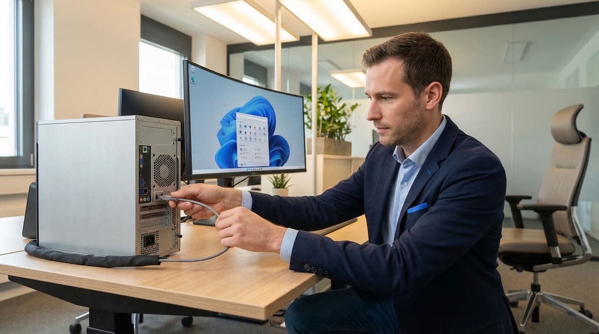 IT-Service Arbeitsplatz mit professioneller Einrichtung